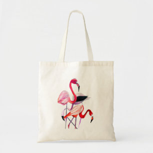 Söt rosa flamingo on blue tygkasse