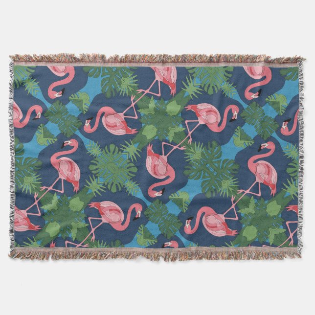 Söt Rosa Flamingo Pattern Filt (Framsidan)
