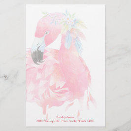 Söt Rosa Flamingo Personal Stationery Brevpapper
