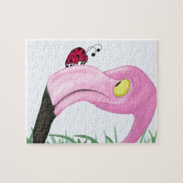Söt Rosa Flamingo Pussel (Horisontell)