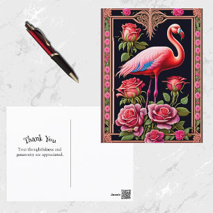 Söt Rosa Flamingo Ro Illustration Vykort