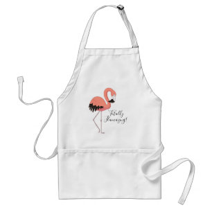 Söt Rosa Flamingo Rolig Skrift Helt Flamazing Förkläde