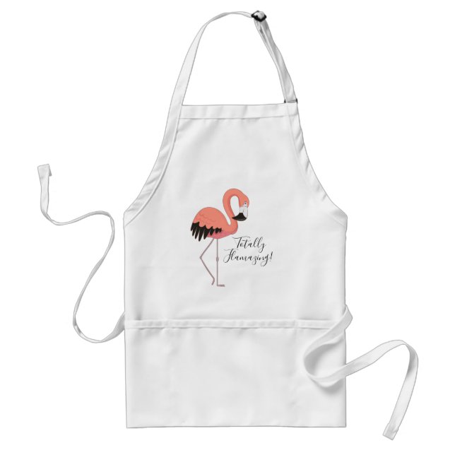 Söt Rosa Flamingo Rolig Skrift Helt Flamazing Förkläde (Framsidan)