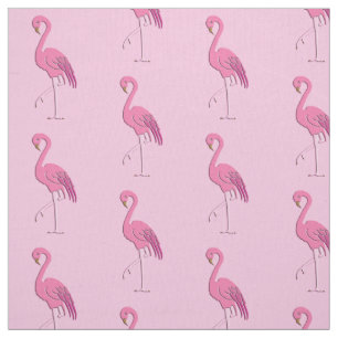 Söt rosa flamingo, rosa bakgrund tyg