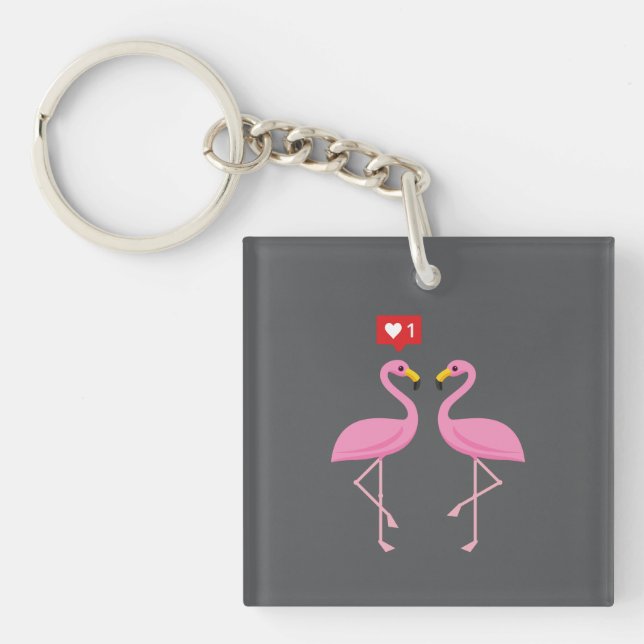 Söt Rosa Flamingo Som Hjärta Pastell (Framsidan)