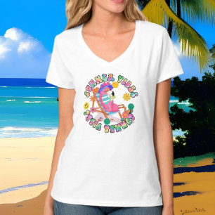 Söt rosa flamingo sommarvibes t shirt