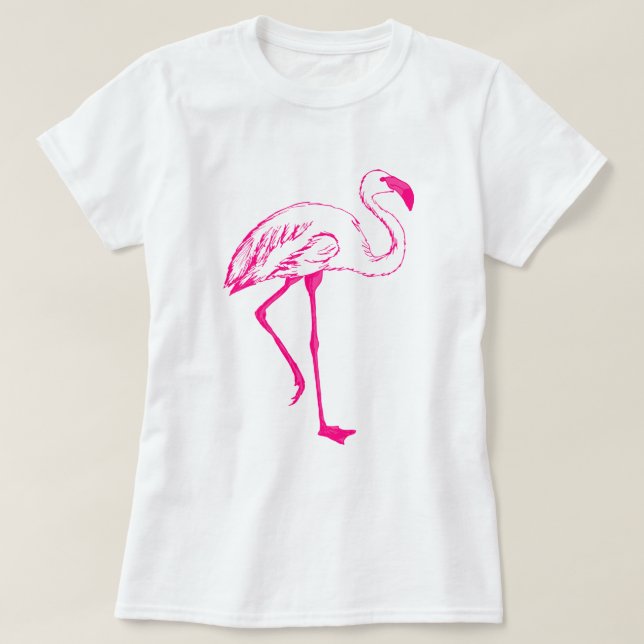 Söt Rosa Flamingo T-Shirt (Design framsida)