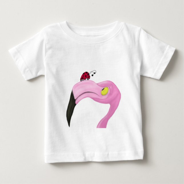 Söt Rosa Flamingo T Shirt (Framsida)