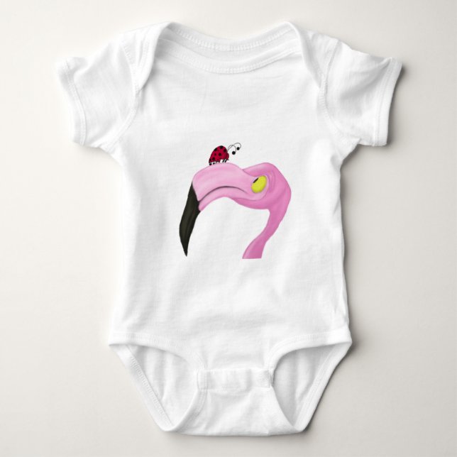 Söt Rosa Flamingo T-shirt (Framsida)