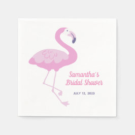 Söt Rosa Flamingo Tropisk Bröllopsdusch Pappersservett