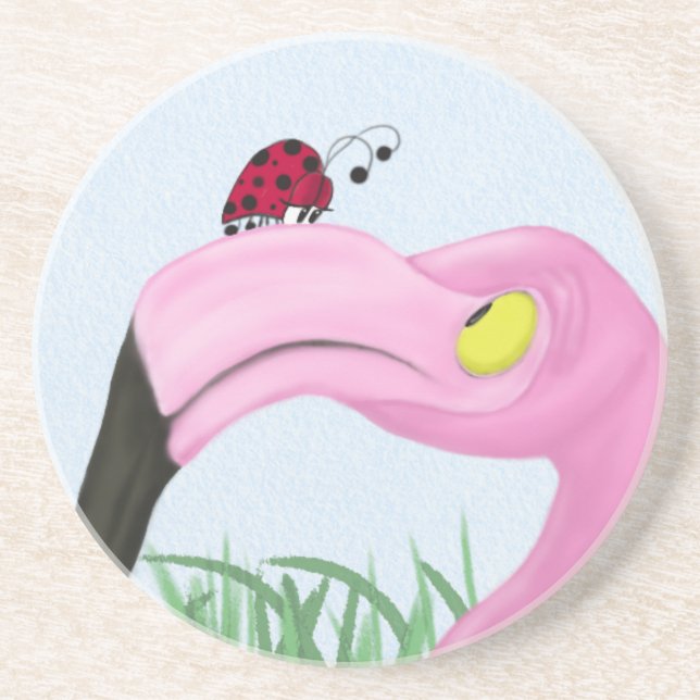 Söt Rosa Flamingo Underlägg (Framsidan)