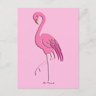 Söt rosa flamingo vykort