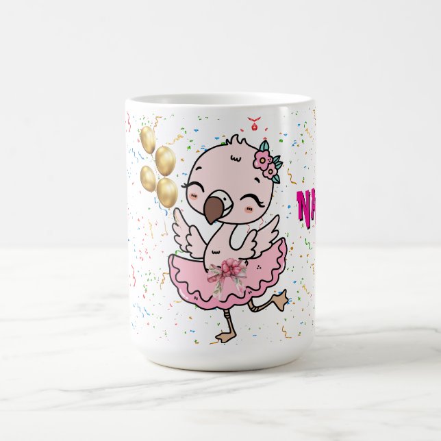 Söt rosa flamingoballerina   kaffemugg (Center)