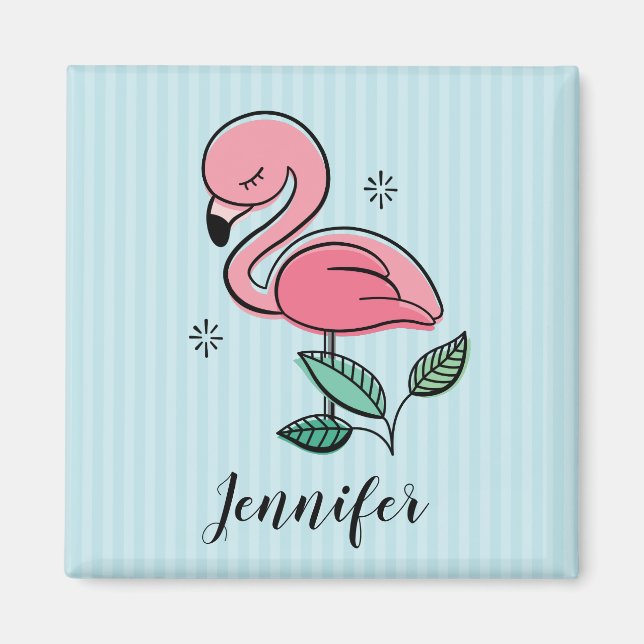 Söt Rosa Flamingos Magnet (Framsidan)