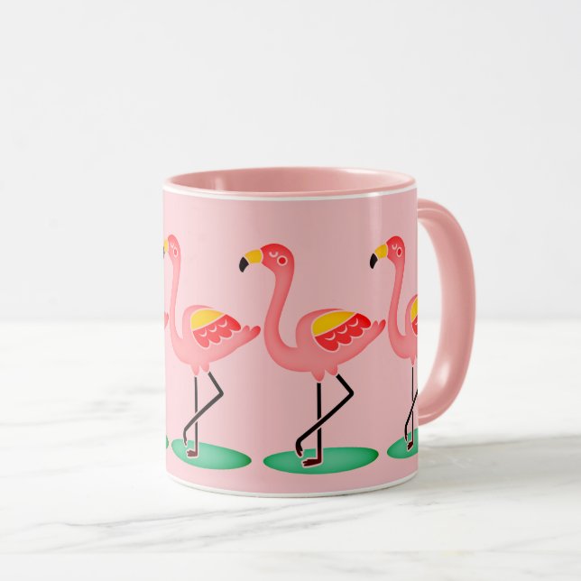 Söt Rosa Flamingos Mugg (Framsida höger)