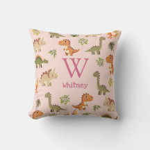 Söt rosa flick dinosaurie monogram namn barnkammar