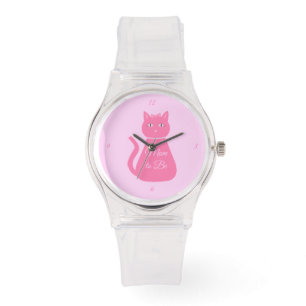 Söt Rosa Flicka Cat Anpassningsbar Mamma att vara. Armbandsur
