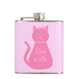 Söt Rosa Flicka Cat Anpassningsbar Pappa skall var Fickplunta