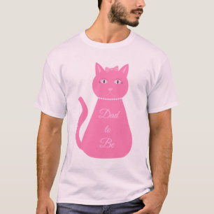 Söt Rosa Flicka Cat Anpassningsbar Pappa skall var T Shirt
