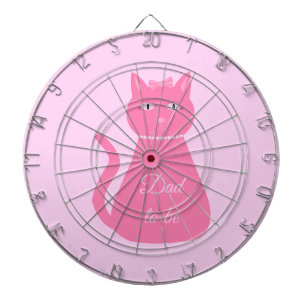 Söt Rosa Flicka Cat Anpassningsbar Pappa som ska v Darttavla