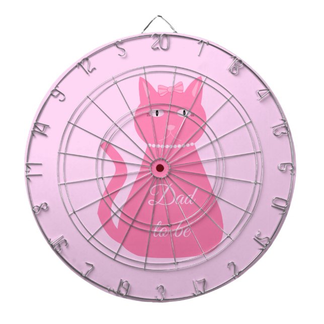 Söt Rosa Flicka Cat Anpassningsbar Pappa som ska v Darttavla (Framsidan)