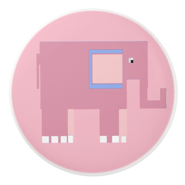 Söt Rosa flicka elefant Knopp (Framsidan)