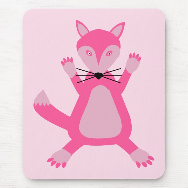 Söt Rosa Flicka Fox Musmatta (Framsidan)