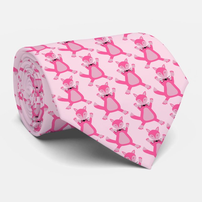 Söt Rosa Flicka Fox Patterned Slips (Rullad)