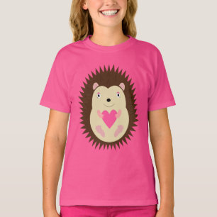 Söt Rosa Flicka Igelkott T Shirt