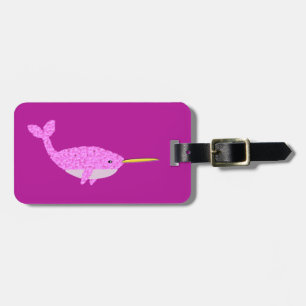Söt Rosa Flicka Narwhal Anpassningsbar Bagagebricka