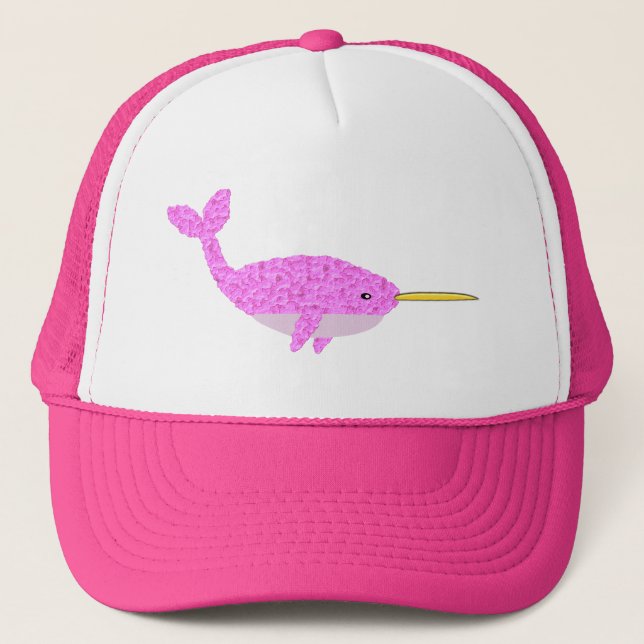 Söt Rosa Flicka Narwhal Keps (Framsida)