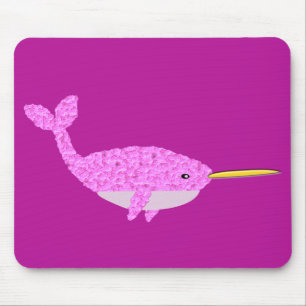 Söt Rosa Flicka Narwhal Musmatta