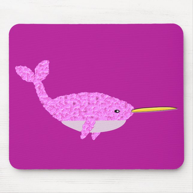 Söt Rosa Flicka Narwhal Musmatta (Framsidan)