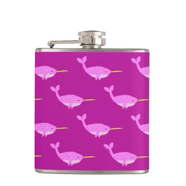 Söt Rosa Flicka Narwhal Patternal Fickplunta (Framsidan)