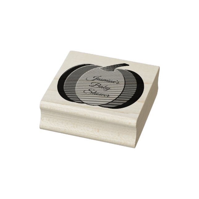 Söt Rosa Flicka Pumpkin Anpassningsbar Baby Shower Stämpel (Stämpel)