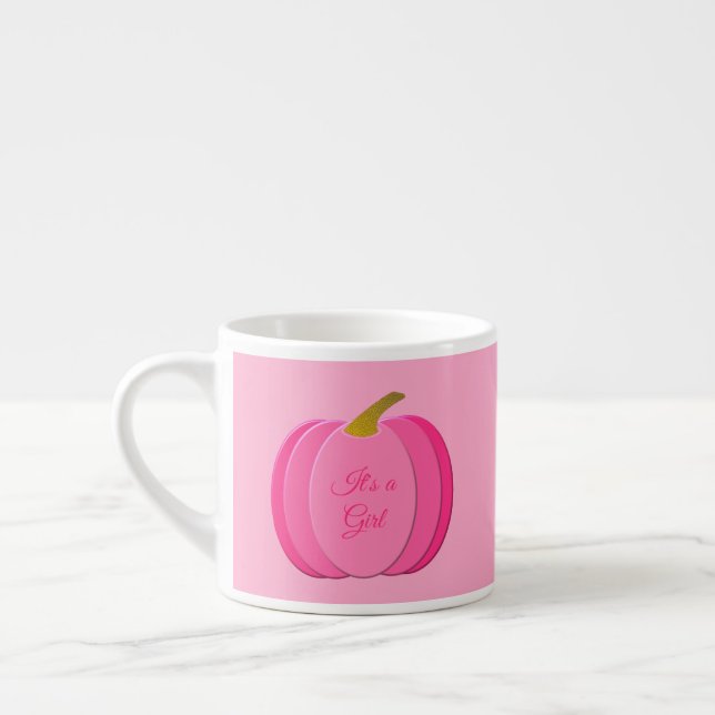 Söt Rosa Flicka Pumpkin Anpassningsbar Espressomugg (Vänster)