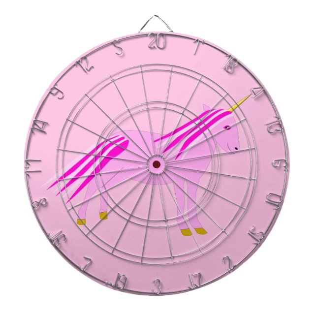 Söt Rosa Flicka Unicorn Darttavla (Framsidan)