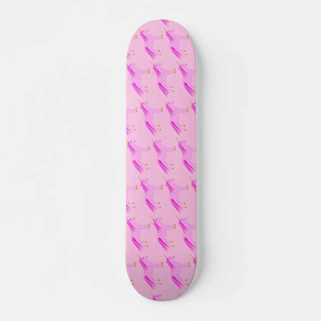 Söt Rosa Flicka Unicorn Patterned Mini Skateboard Bräda 18,5 Cm (Framsida)
