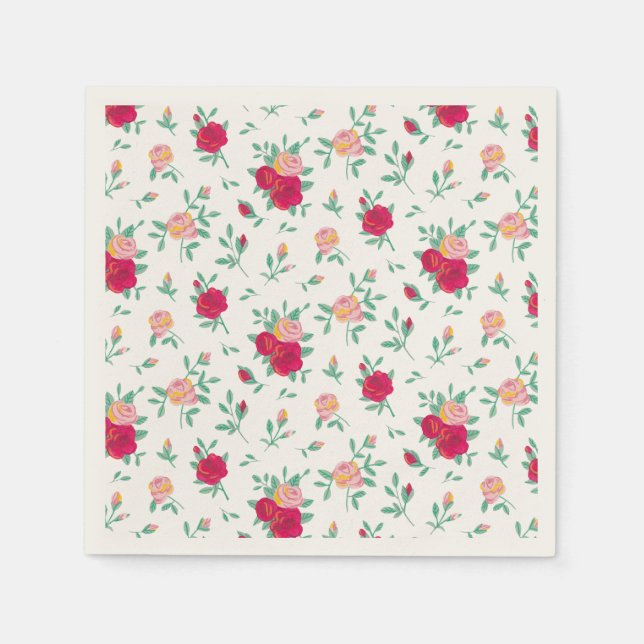 Söt Rosa Flickas Födelsedagsfest Inbjudan Pappersservett (Framsidan)