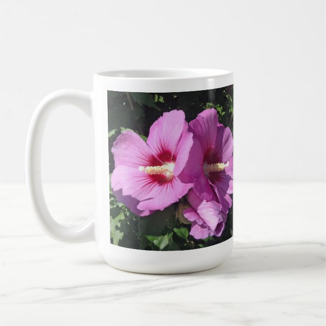 Söt Rosa Floral Photography Kaffemugg (Vänster)
