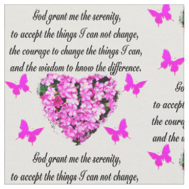 SÖT ROSA FLOWER AND BUTTERFLY SERENITY PRAYER TYG