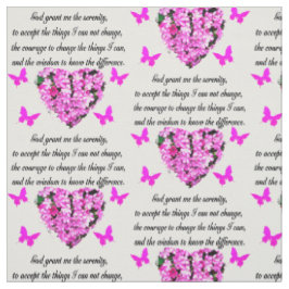 SÖT ROSA FLOWER AND BUTTERFLY SERENITY PRAYER TYG