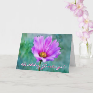 Söt Rosa Flower Artsy Birthday Card Kort