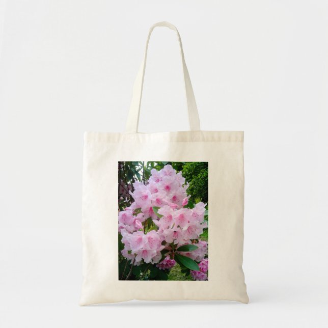 Söt Rosa Flower Blommigt Canvas Tote Bag Tygkasse (Framsidan)