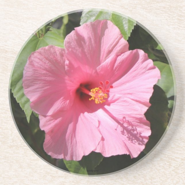 Söt Rosa Flower Stone Underlägg (Framsidan)