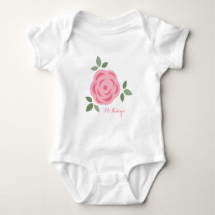Söt Rosa Flower T Shirt