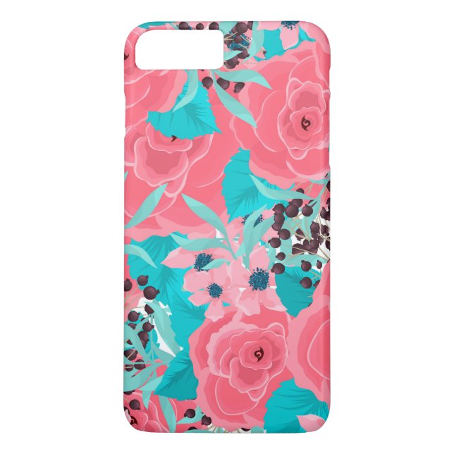 Söt Rosa Flowers Case-Mate iPhone Skal (Baksida)