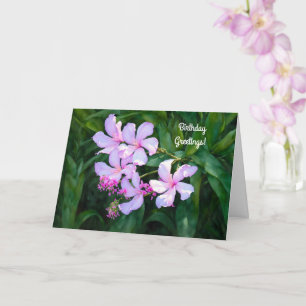 Söt Rosa Flowers Garden Art Birthday Card Kort