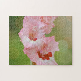 Söt Rosa Flowers Gladiolus Garden Art Pussel