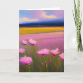 Söt Rosa Flowers Greeting Card Kort